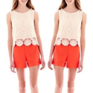 City Triangles Crochet Popover Romper